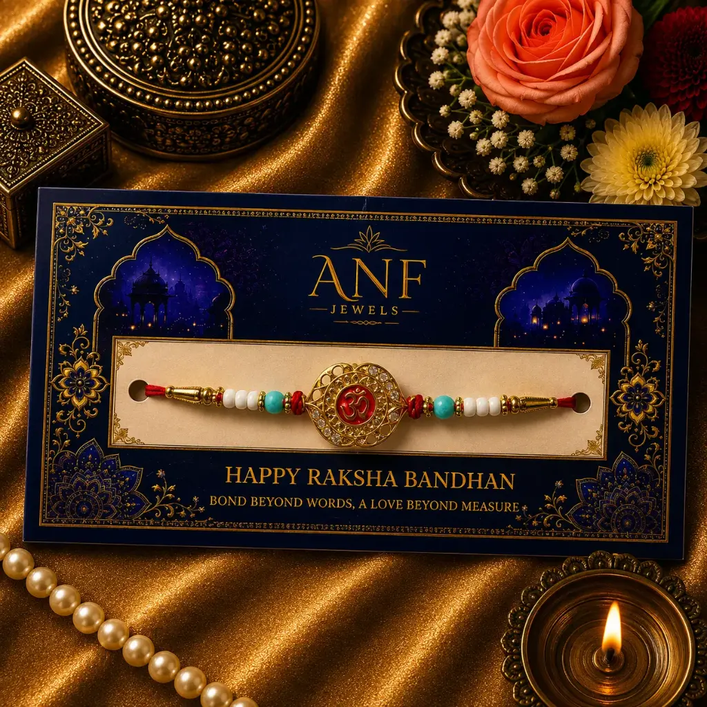 Om Turquoise Harmony Rakhi